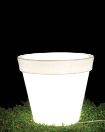 Light line of plastic pots